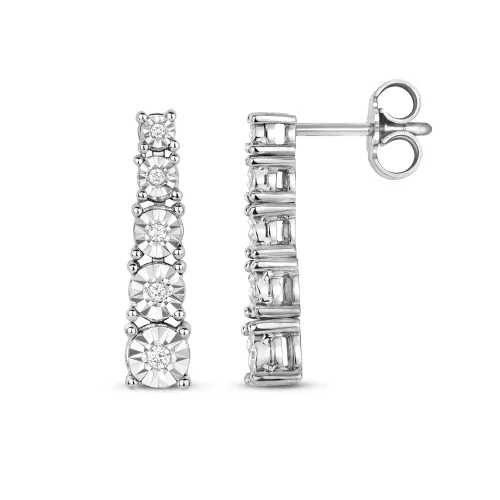 Diamond Illusion Set Drop 0.10ct. 9ct White Gold